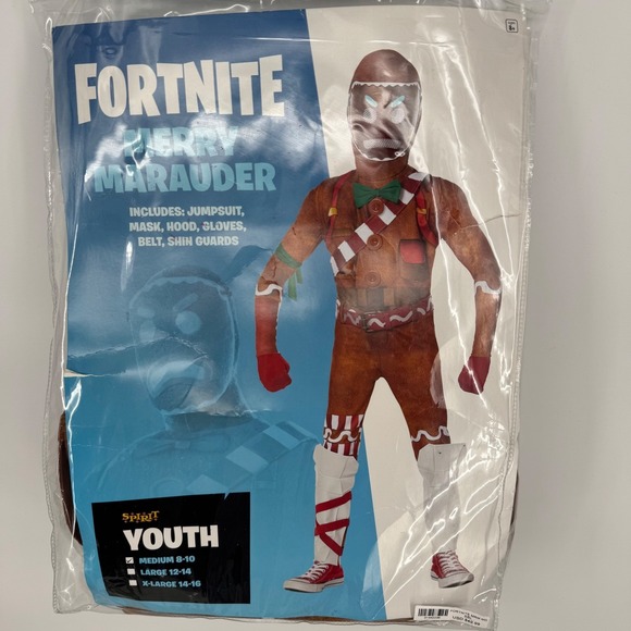 Spirit Fornite Merry Marauder Gingerbread Man Costume Youth Medium Complete EUC - Picture 1 of 4